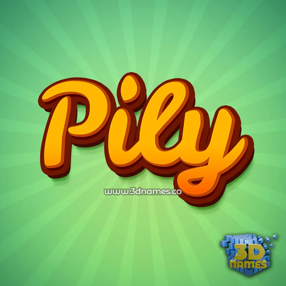 pily in Green Rays style - 3D name wallpaper