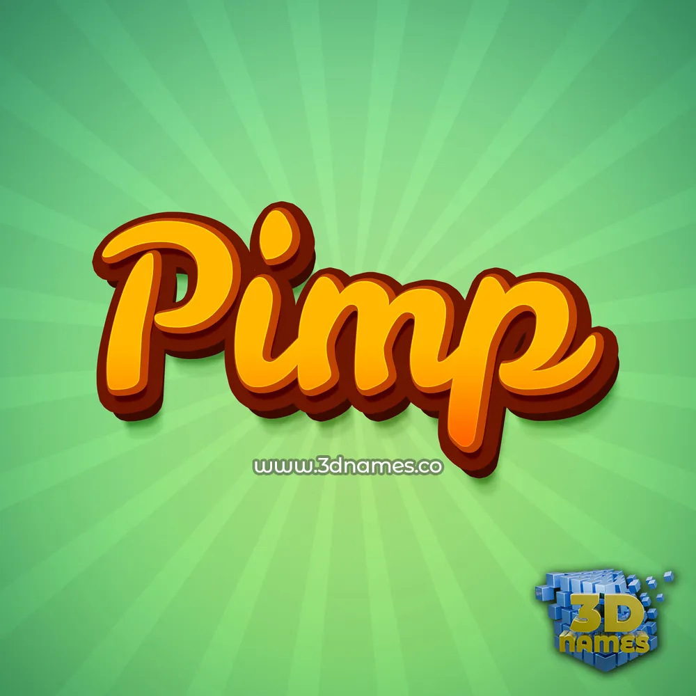 pimp in Green Rays style - 3D name wallpaper