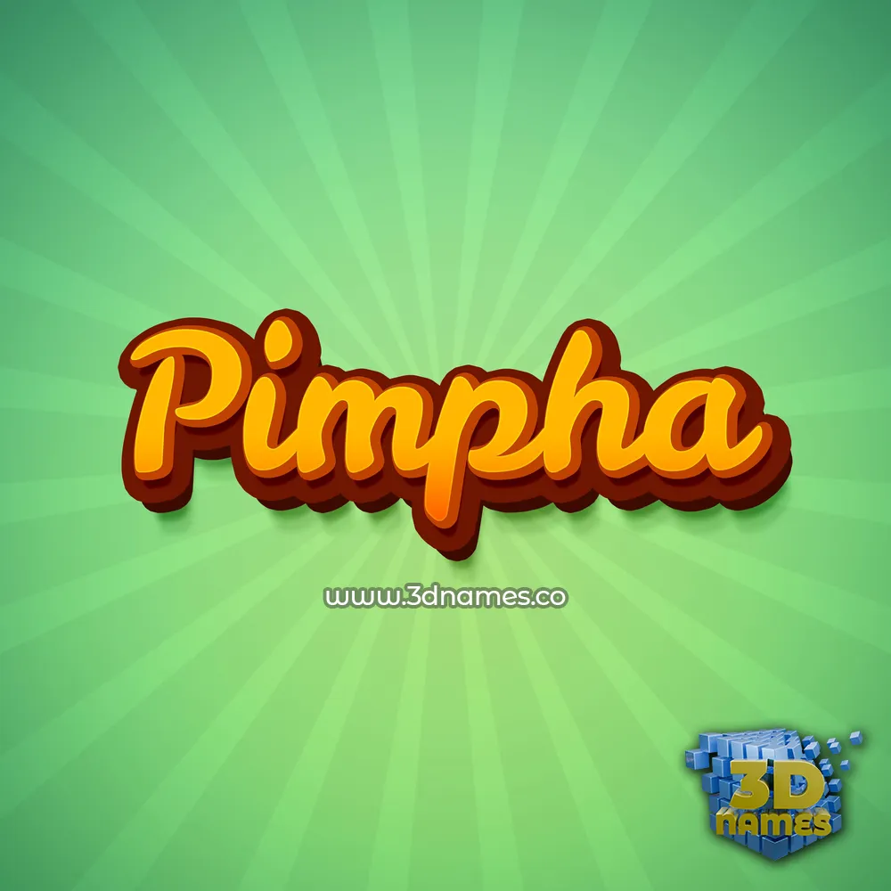 pimpha in Green Rays style - 3D name wallpaper