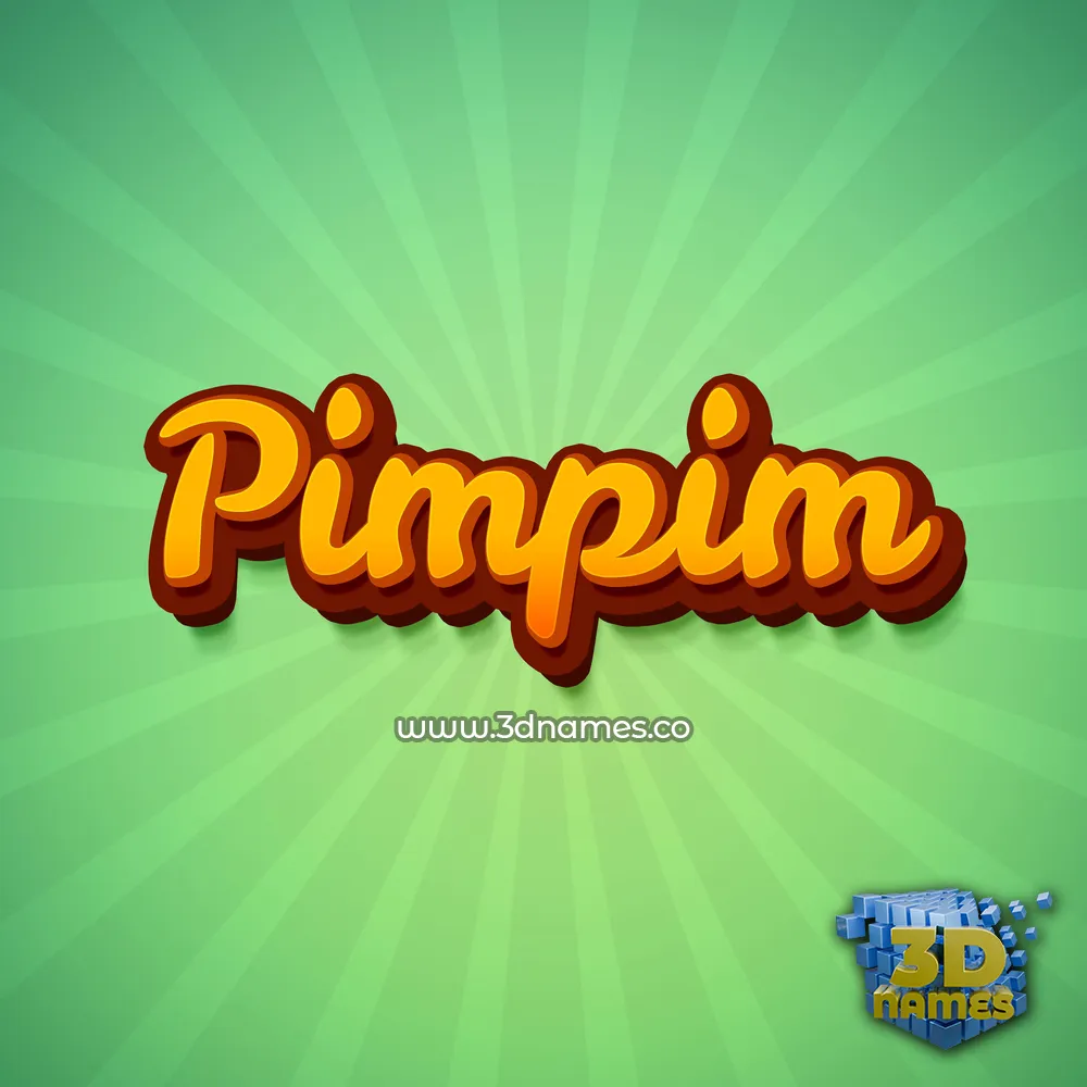 pimpim in Green Rays style - 3D name wallpaper