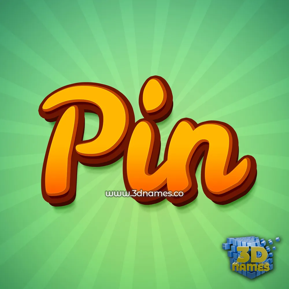 pin in Green Rays style - 3D name wallpaper