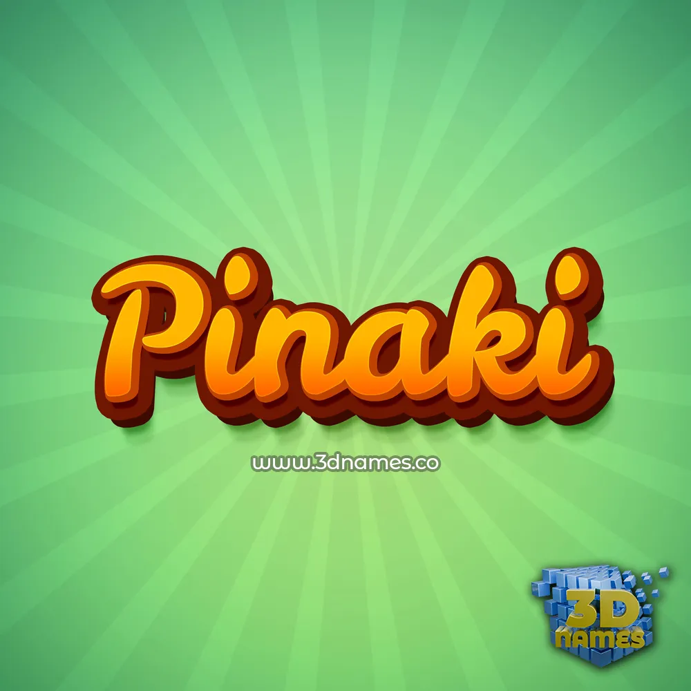 pinaki in Green Rays style - 3D name wallpaper
