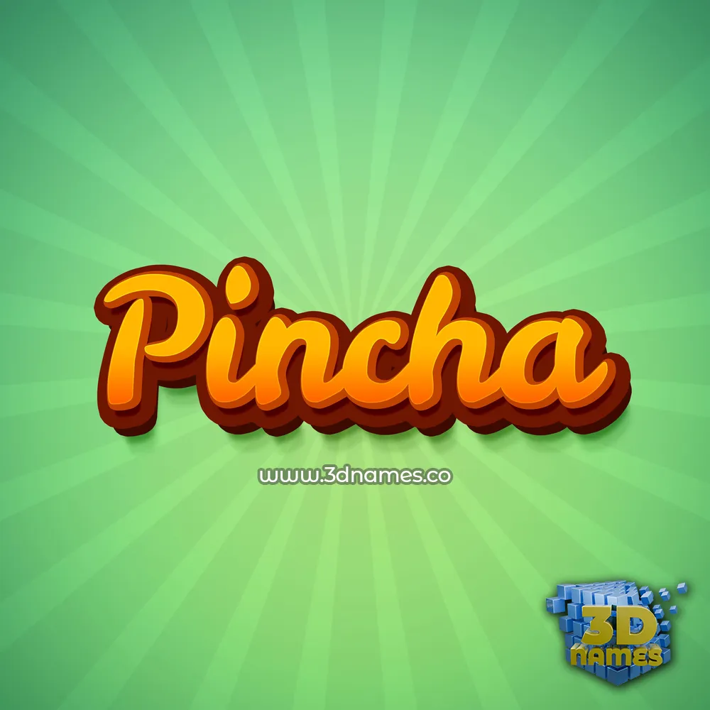 pincha in Green Rays style - 3D name wallpaper