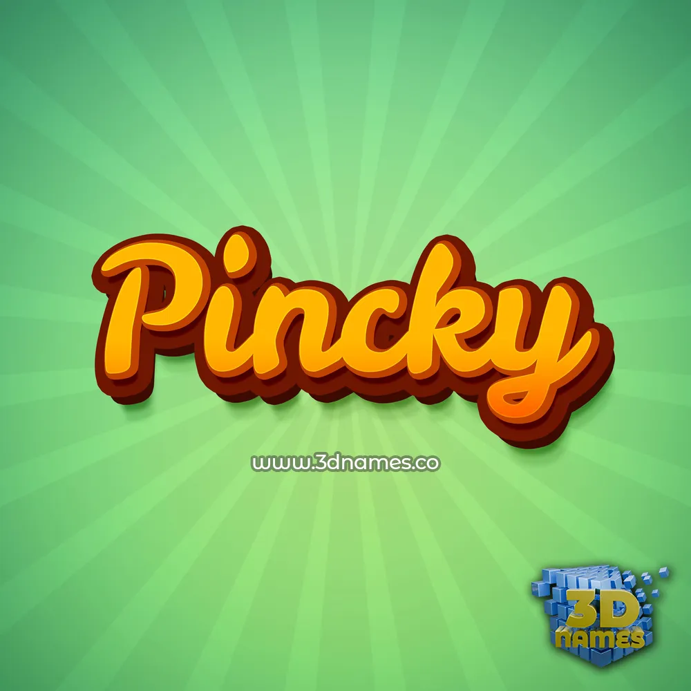 pincky in Green Rays style - 3D name wallpaper