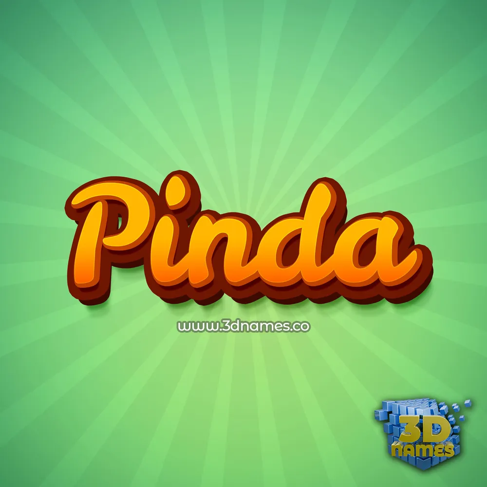 pinda in Green Rays style - 3D name wallpaper