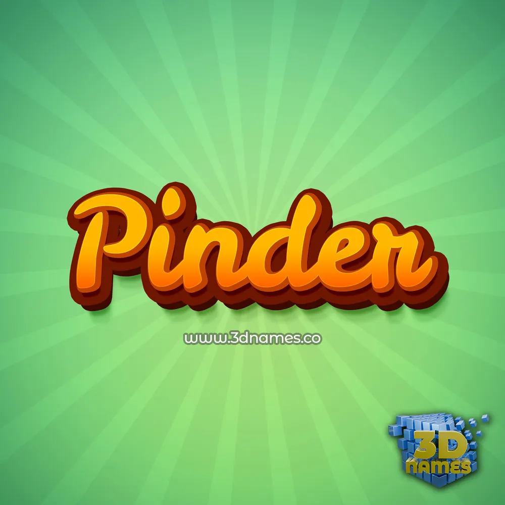 pinder in Green Rays style - 3D name wallpaper