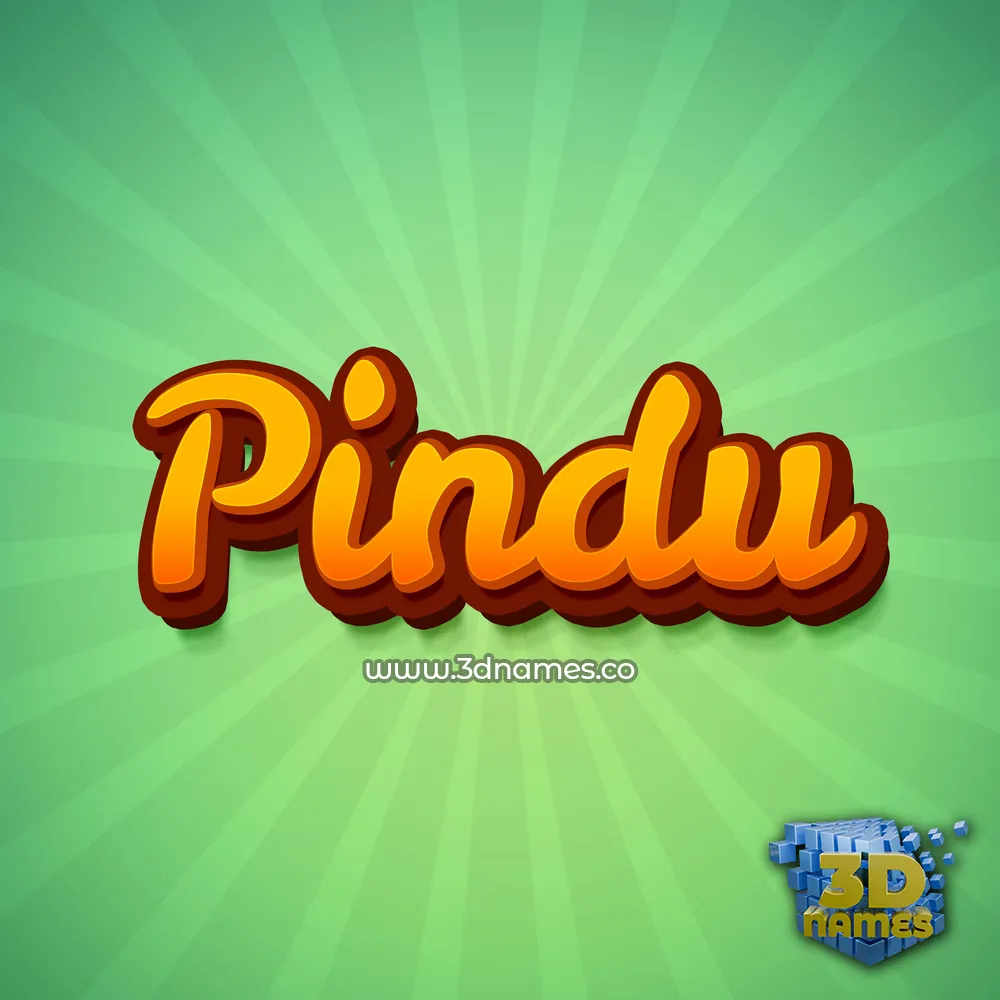 pindu in Green Rays style - 3D name wallpaper