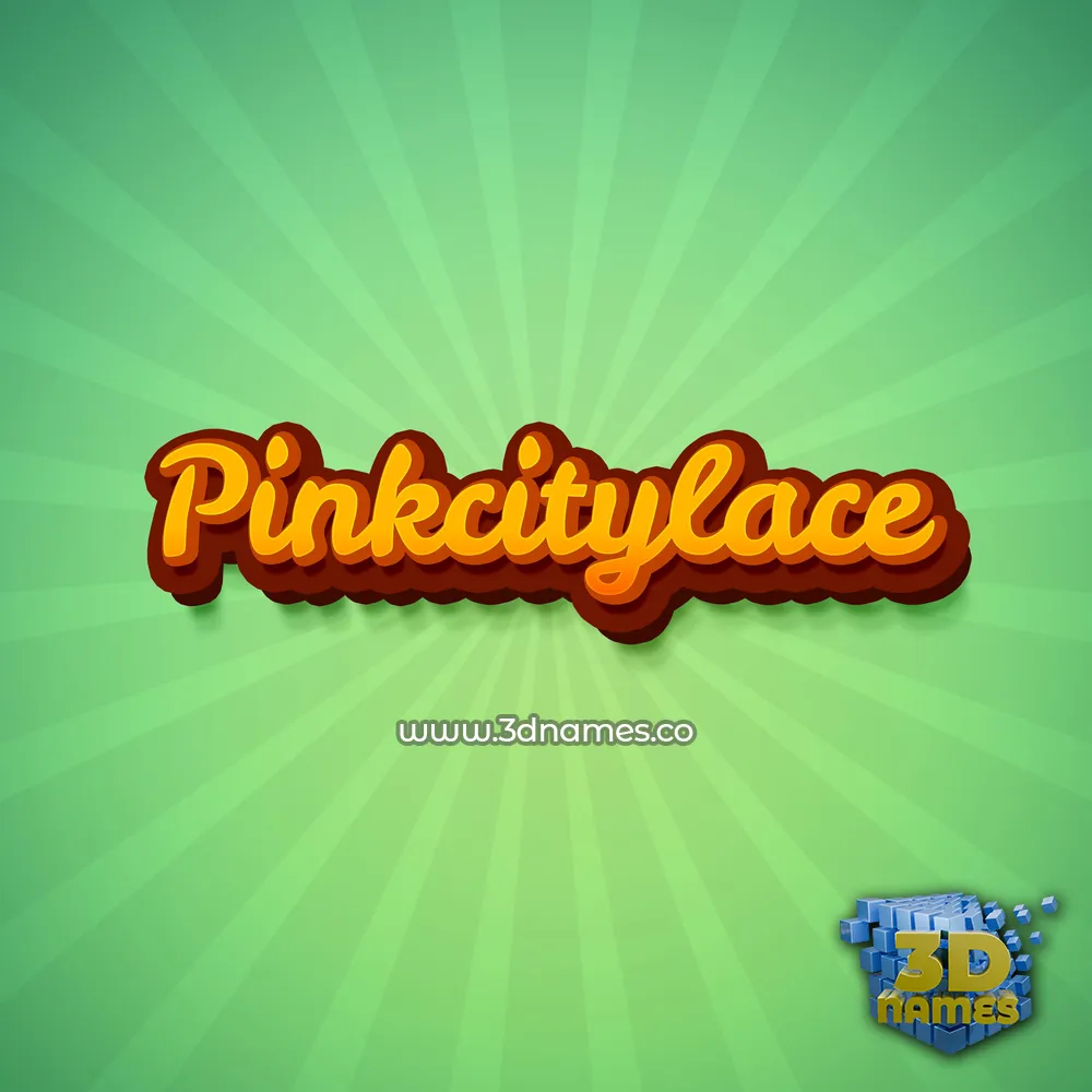 pinkcitylace in Green Rays style - 3D name wallpaper
