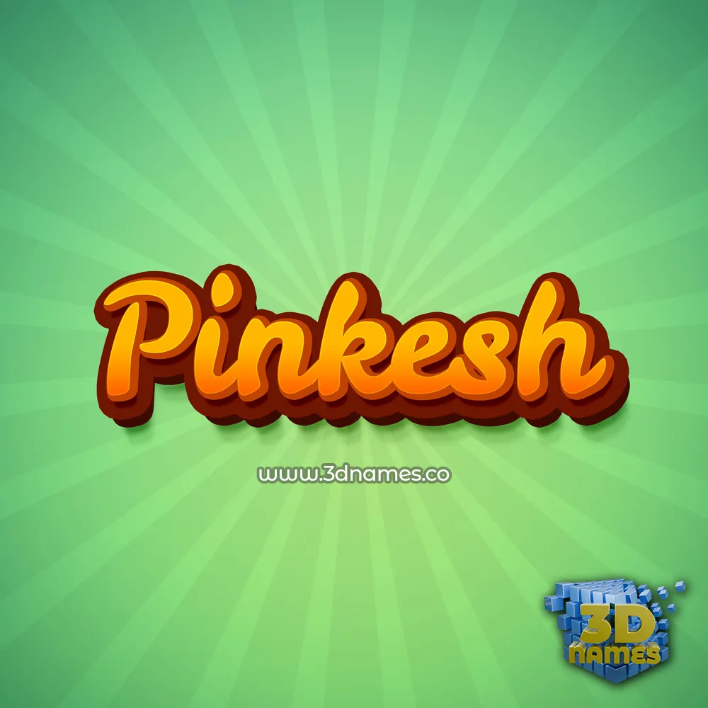 pinkesh in Green Rays style - 3D name wallpaper