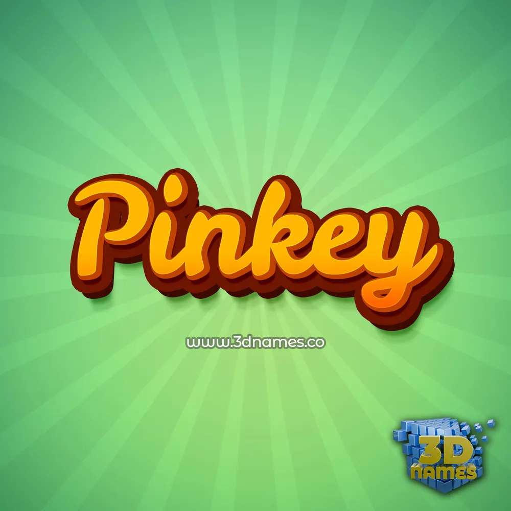 pinkey in Green Rays style - 3D name wallpaper