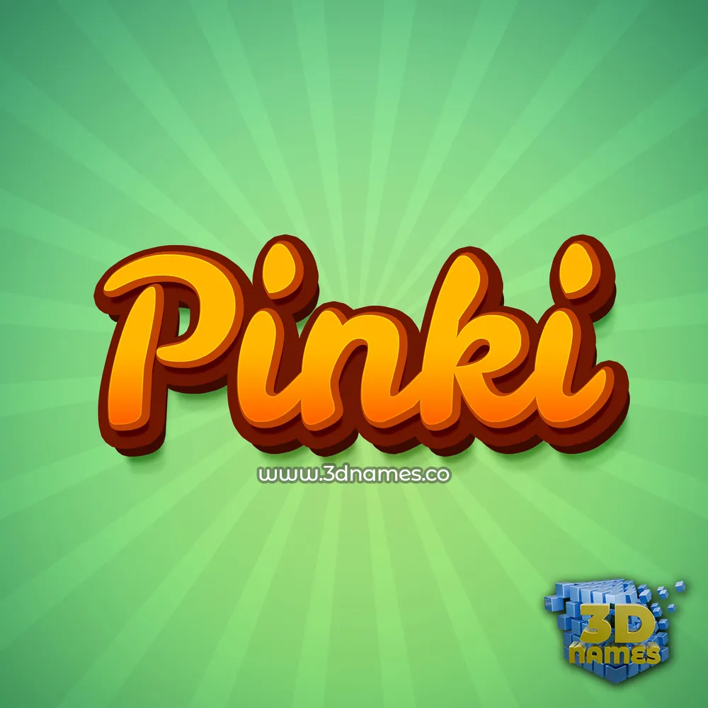 pinki in Green Rays style - 3D name wallpaper