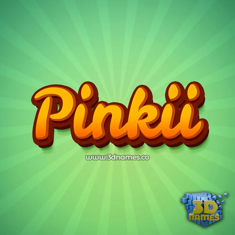 pinkii in Green Rays style - 3D name wallpaper