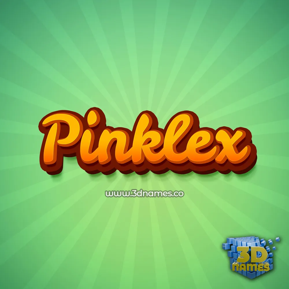 pinklex in Green Rays style - 3D name wallpaper
