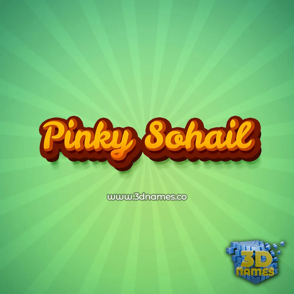 pinky sohail in Green Rays style - 3D name wallpaper