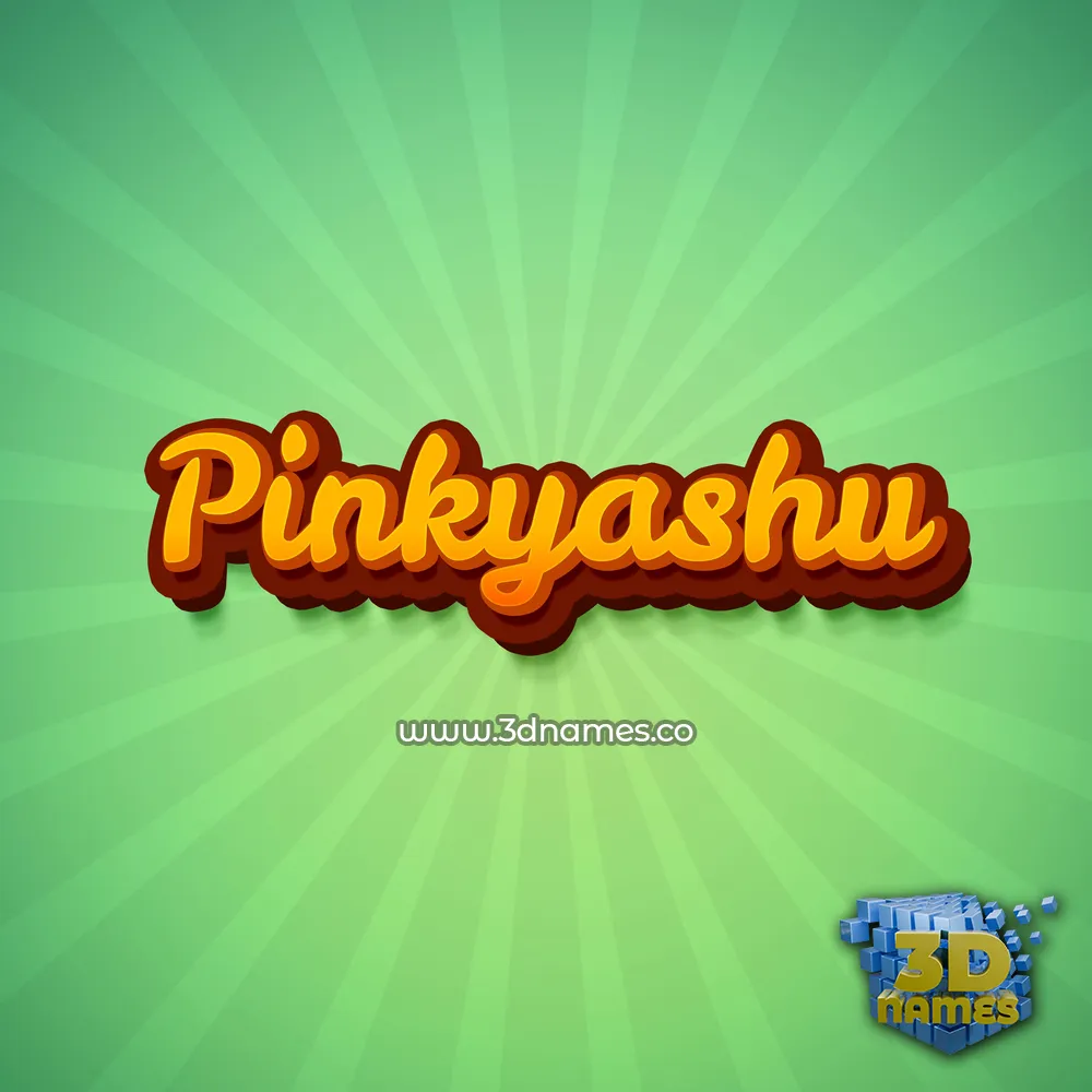 pinkyashu in Green Rays style - 3D name wallpaper