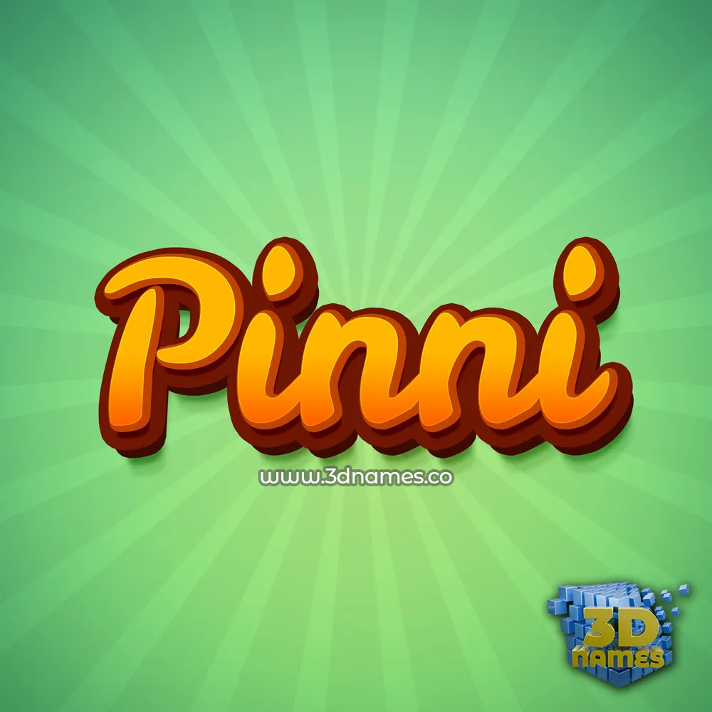 pinni in Green Rays style - 3D name wallpaper