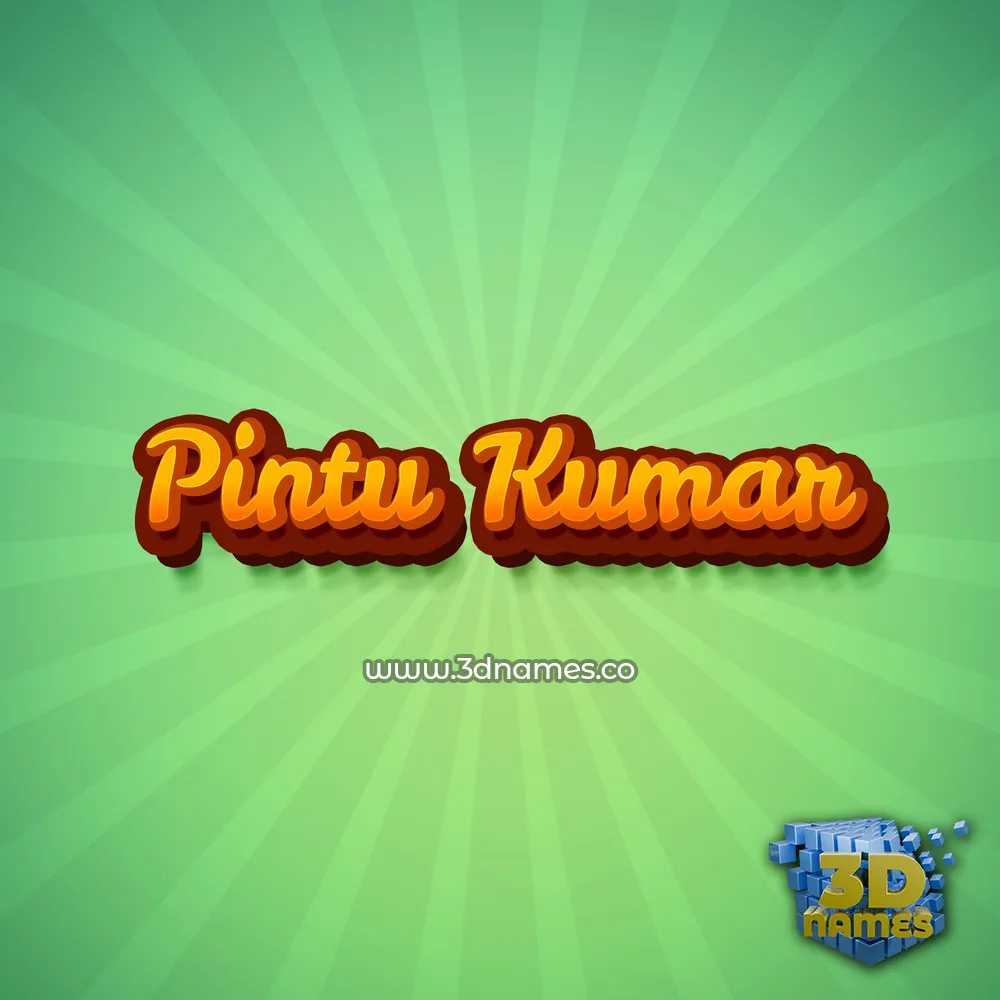 pintu kumar in Green Rays style - 3D name wallpaper