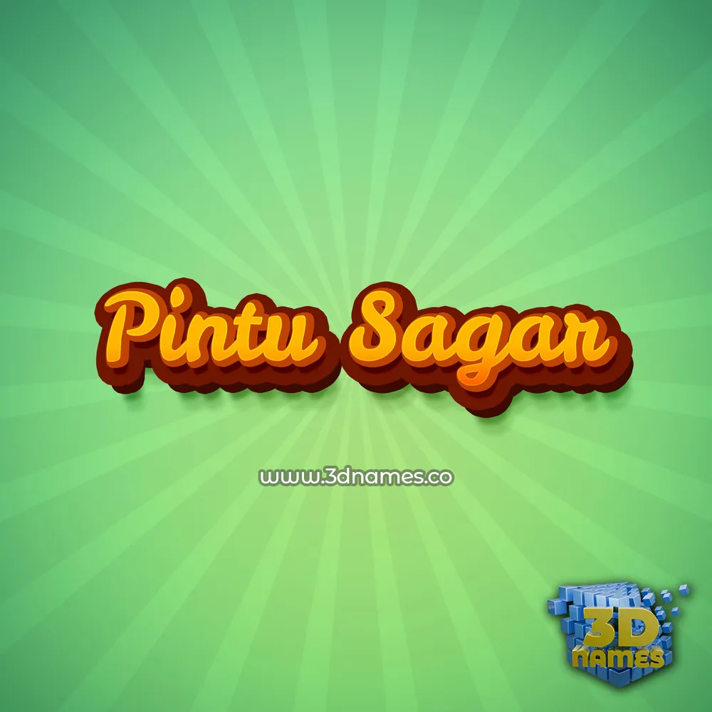 pintu sagar in Green Rays style - 3D name wallpaper