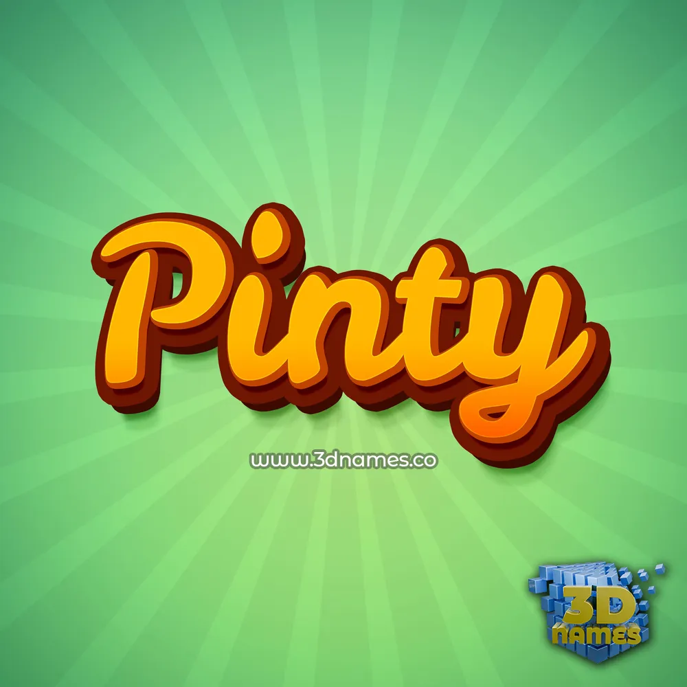 pinty in Green Rays style - 3D name wallpaper