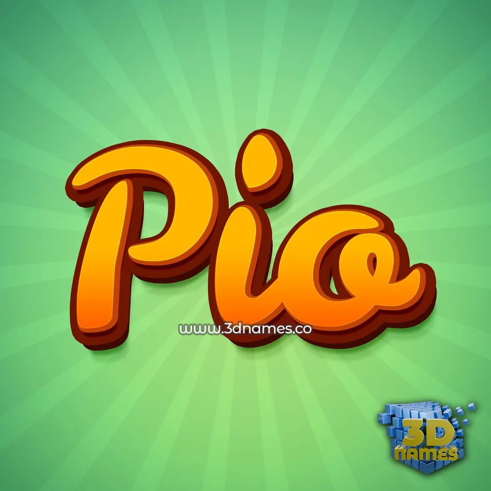 pio in Green Rays style - 3D name wallpaper