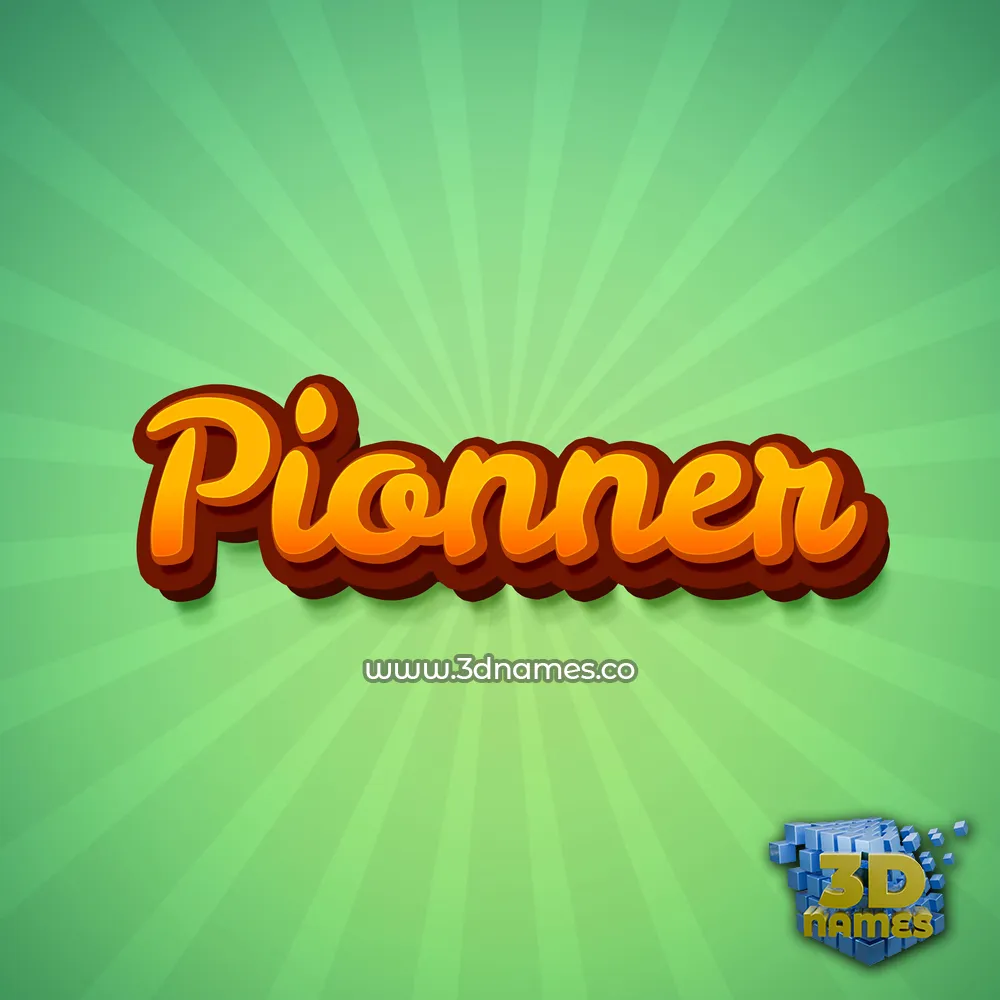 pionner in Green Rays style - 3D name wallpaper