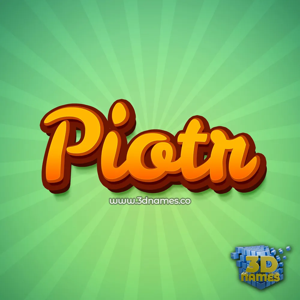 piotr in Green Rays style - 3D name wallpaper