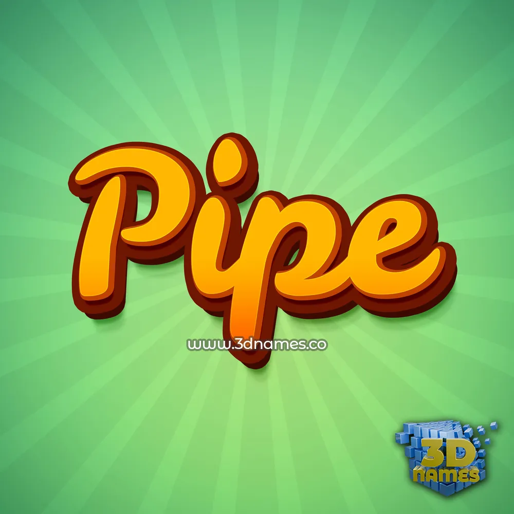 pipe in Green Rays style - 3D name wallpaper