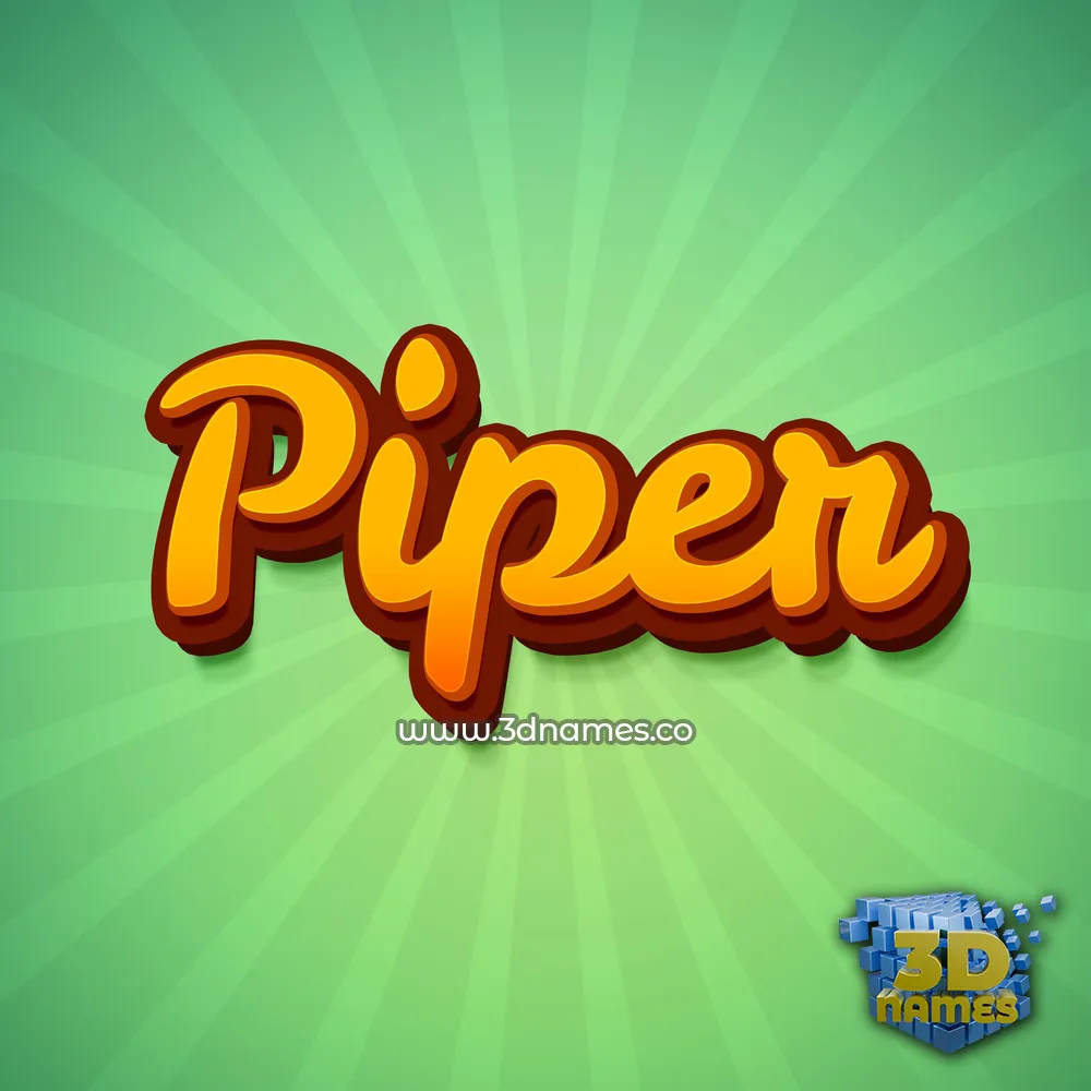 piper in Green Rays style - 3D name wallpaper