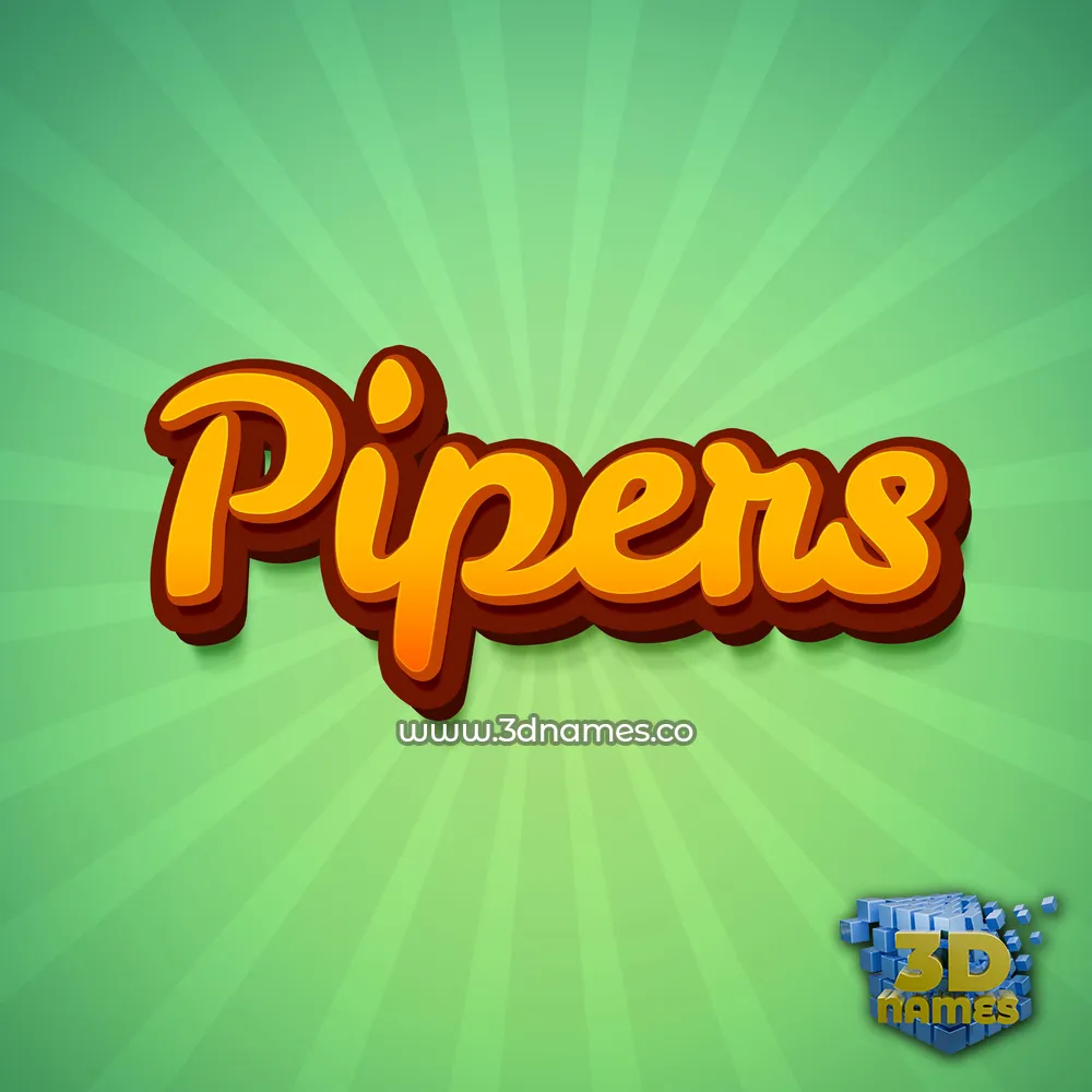 pipers in Green Rays style - 3D name wallpaper