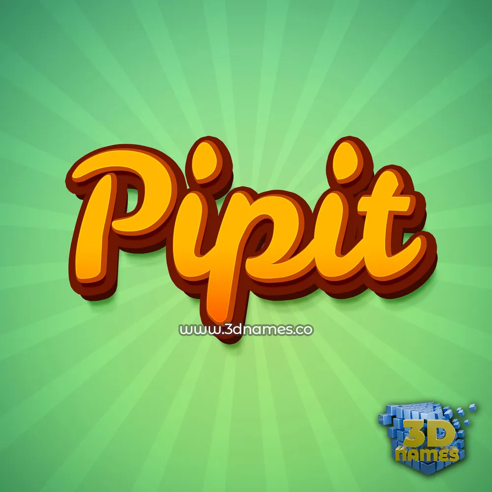 pipit in Green Rays style - 3D name wallpaper