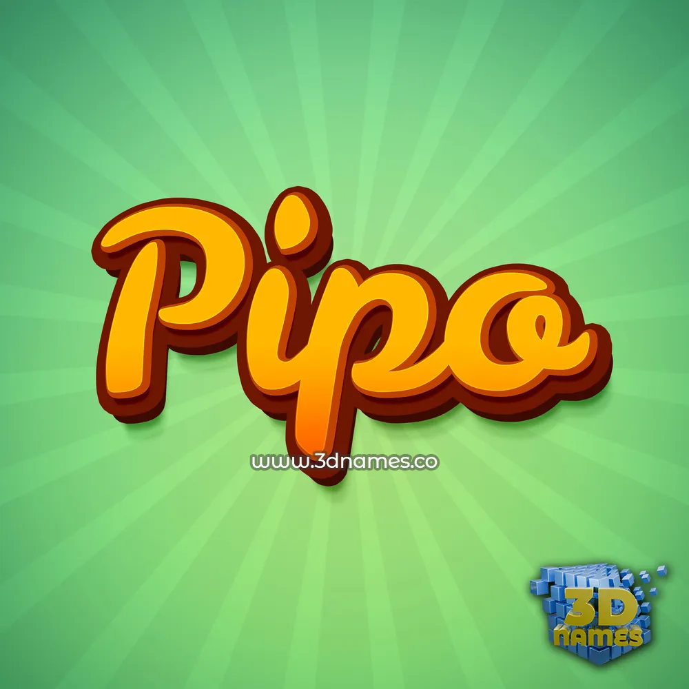 pipo in Green Rays style - 3D name wallpaper