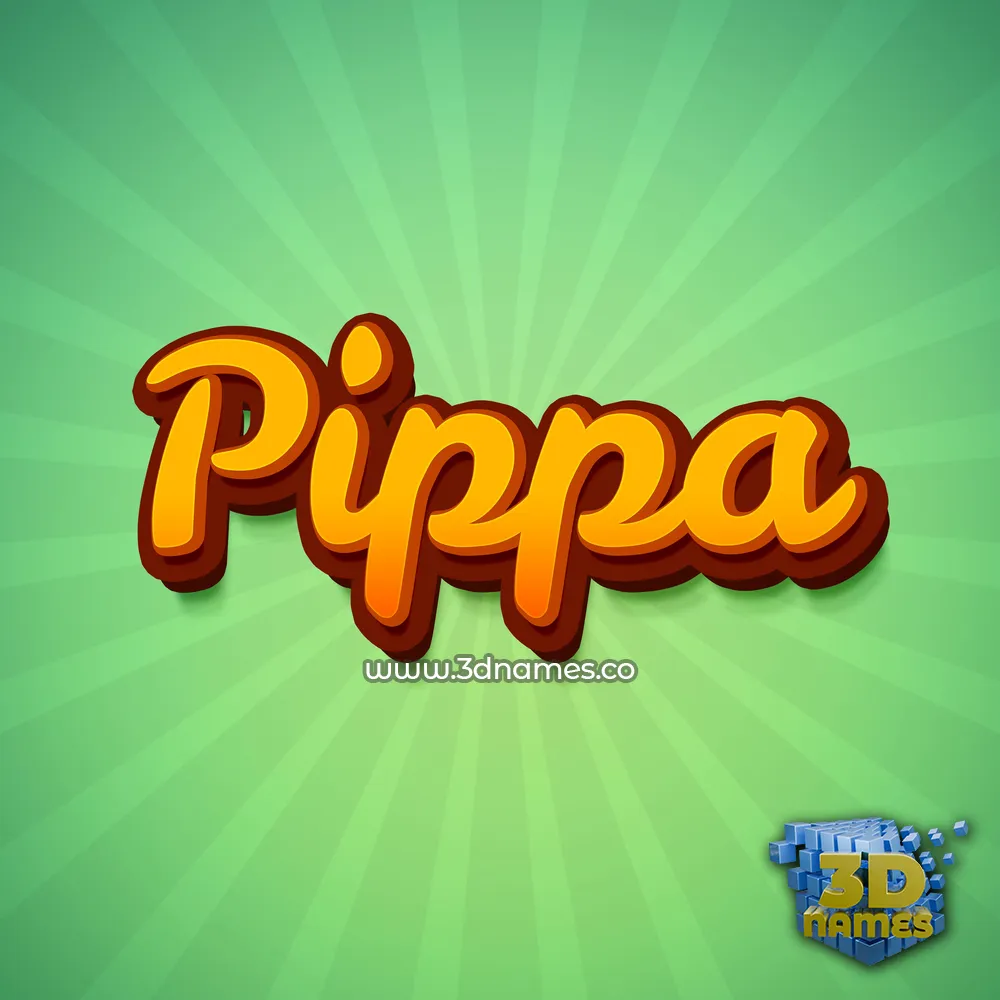 pippa in Green Rays style - 3D name wallpaper