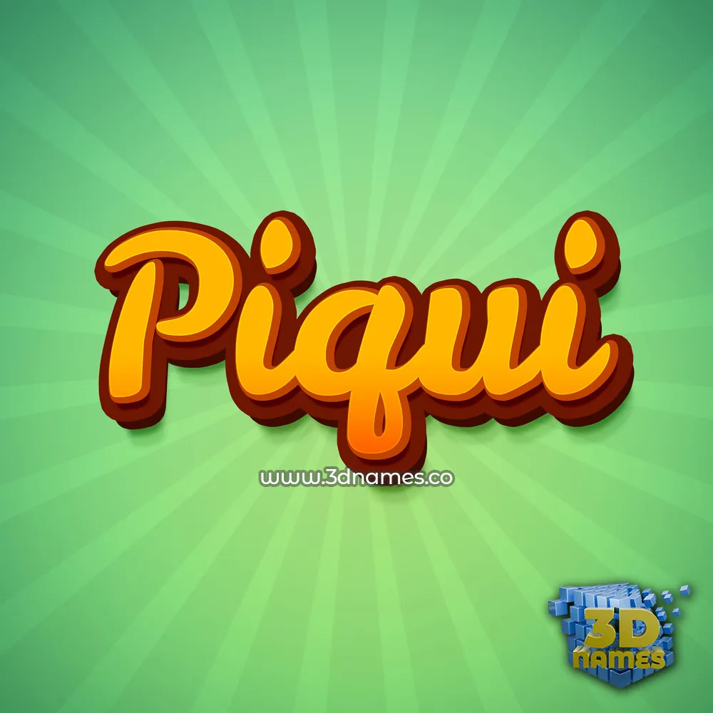 piqui in Green Rays style - 3D name wallpaper