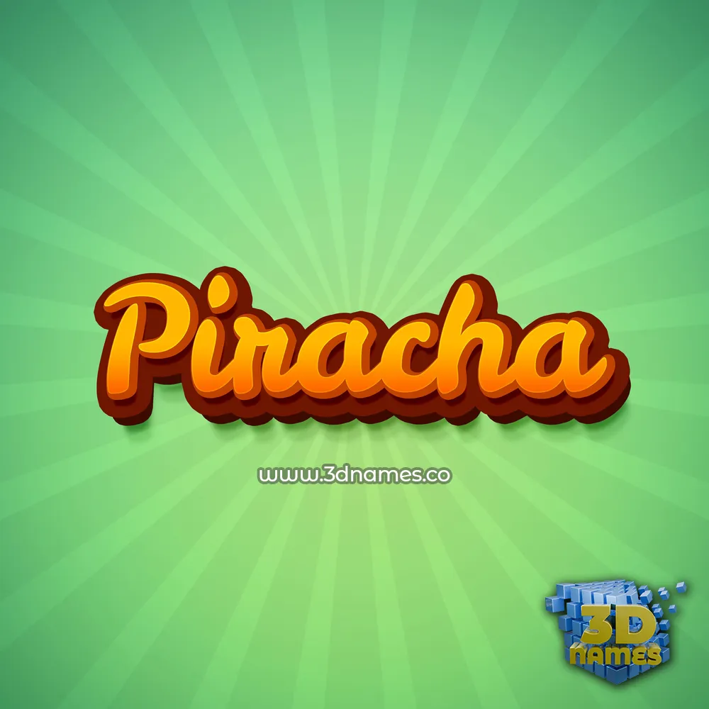 piracha in Green Rays style - 3D name wallpaper