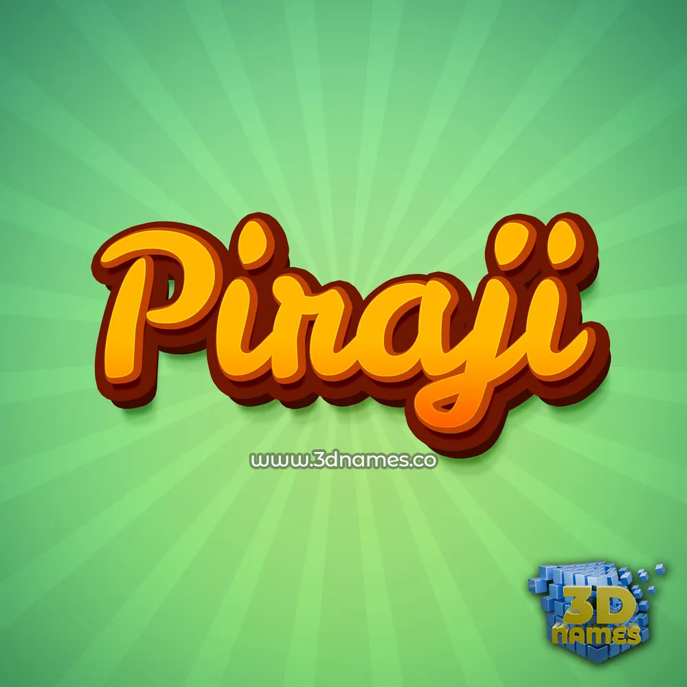 piraji in Green Rays style - 3D name wallpaper