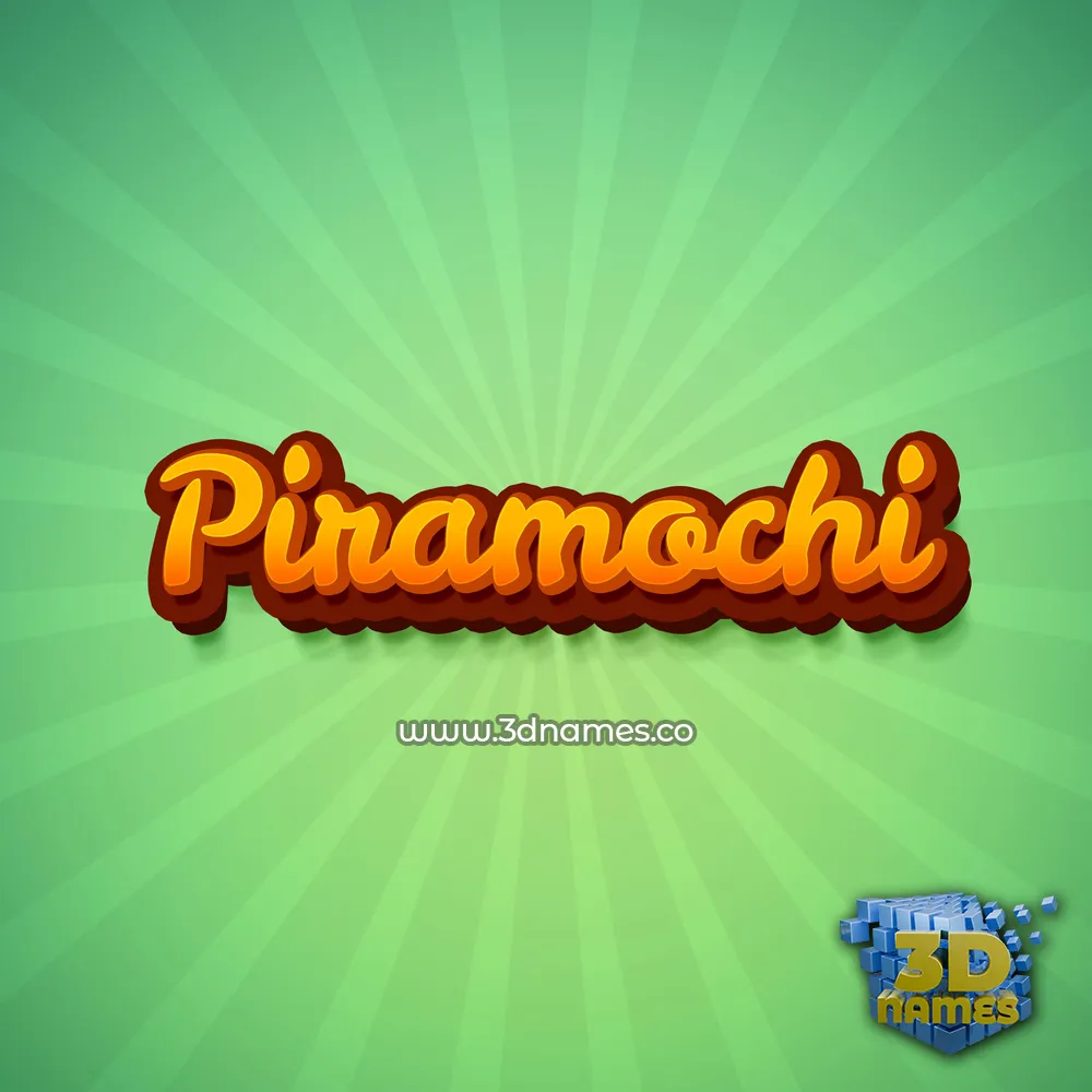 piramochi in Green Rays style - 3D name wallpaper