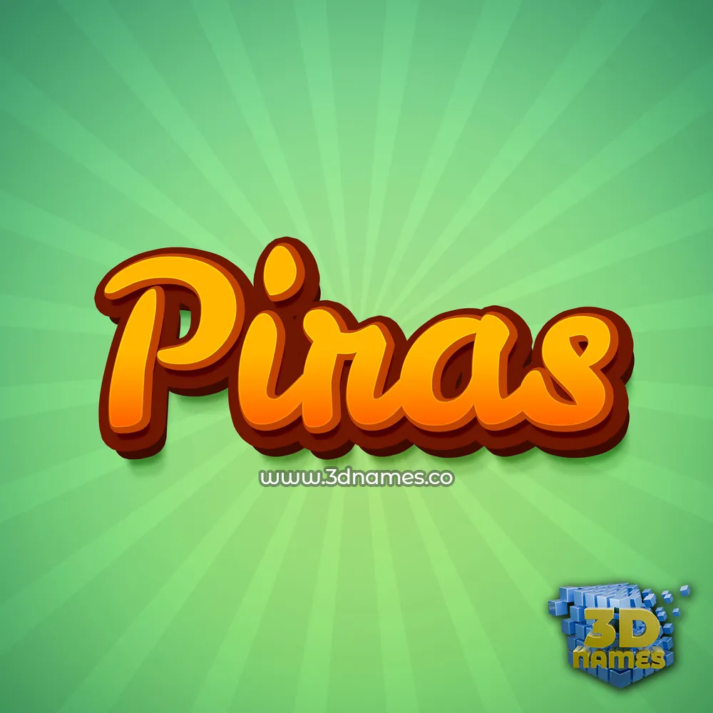 piras in Green Rays style - 3D name wallpaper