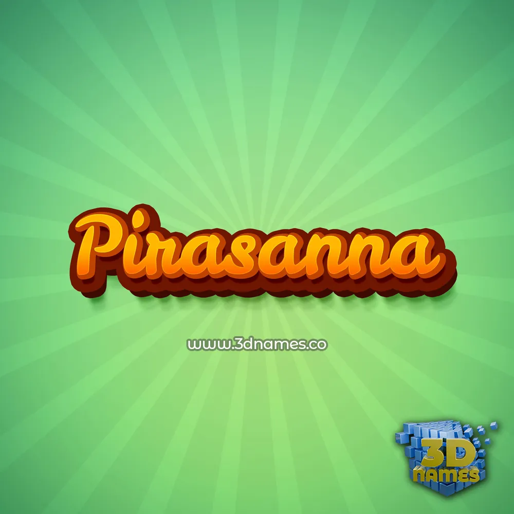 pirasanna in Green Rays style - 3D name wallpaper