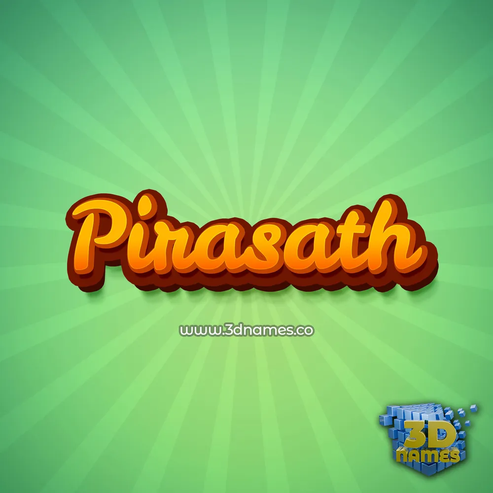 pirasath in Green Rays style - 3D name wallpaper