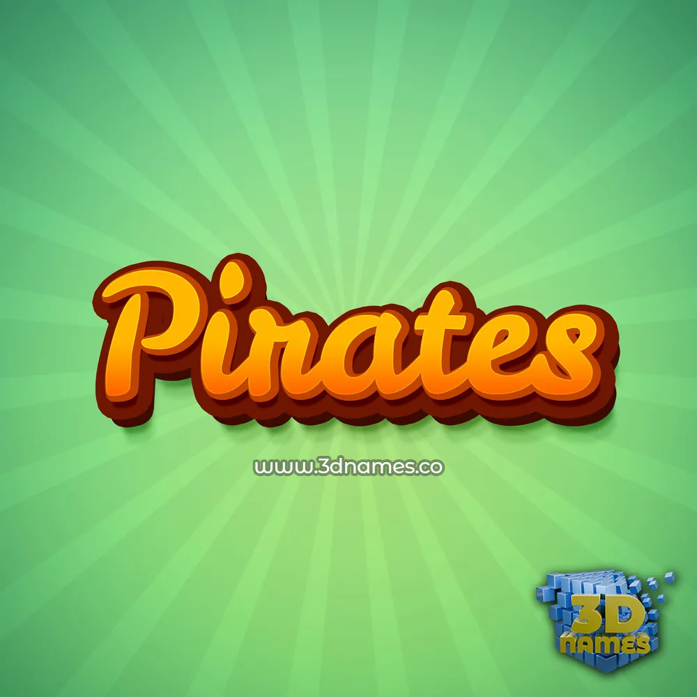 pirates in Green Rays style - 3D name wallpaper