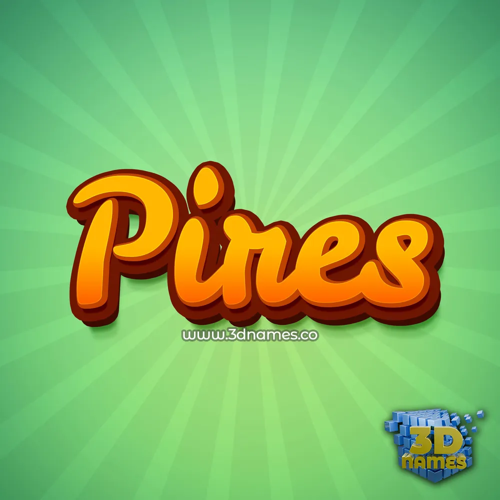pires in Green Rays style - 3D name wallpaper
