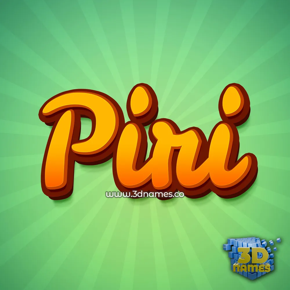 piri in Green Rays style - 3D name wallpaper