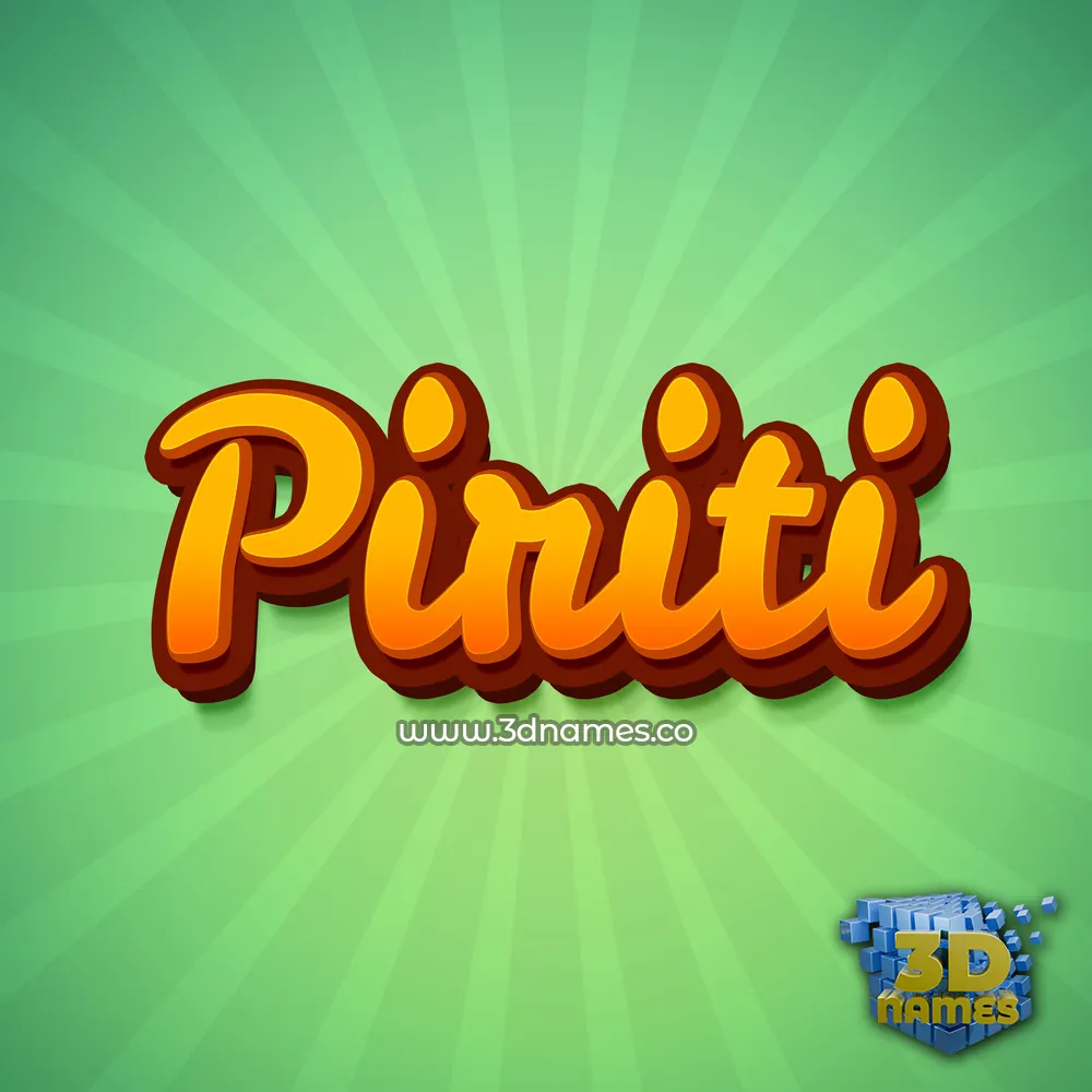 piriti in Green Rays style - 3D name wallpaper