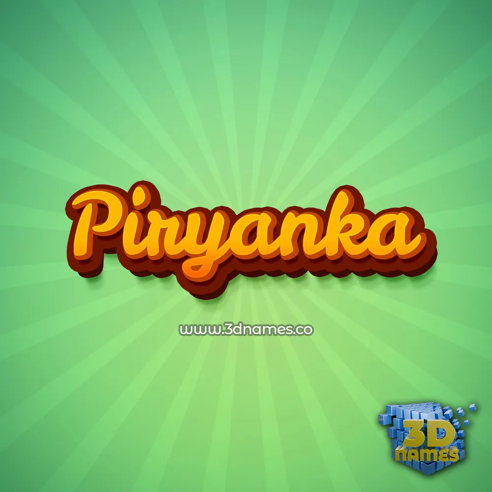 piryanka in Green Rays style - 3D name wallpaper