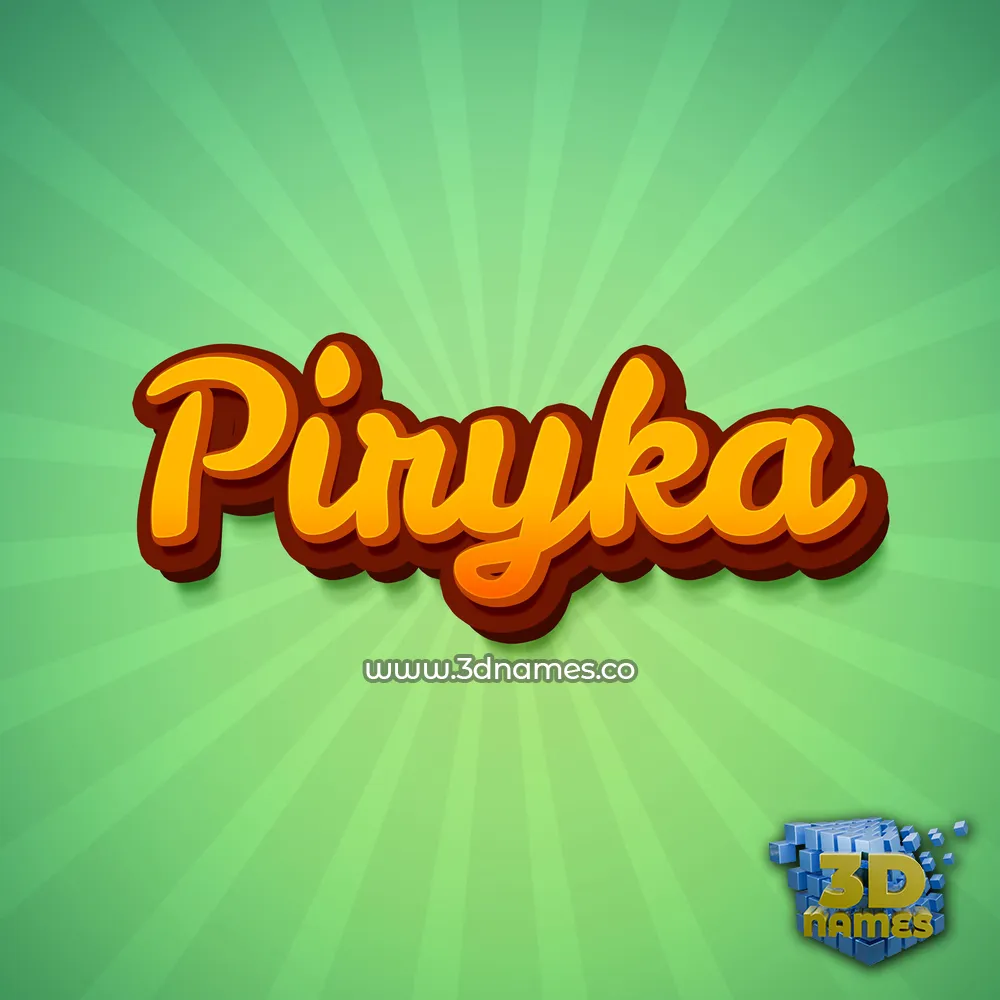 piryka in Green Rays style - 3D name wallpaper