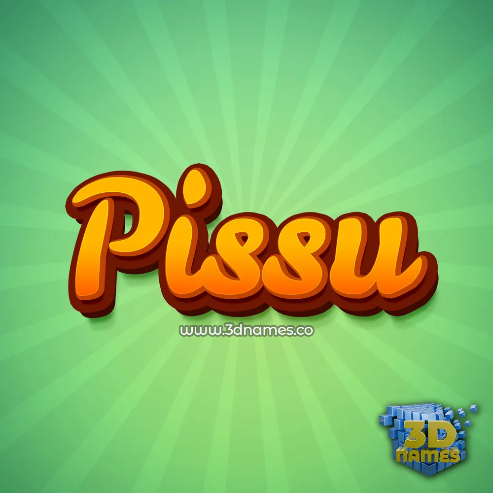 pissu in Green Rays style - 3D name wallpaper