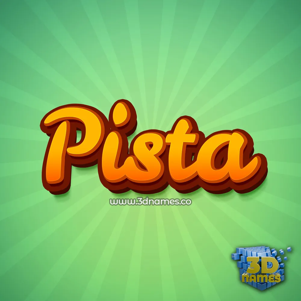 pista in Green Rays style - 3D name wallpaper