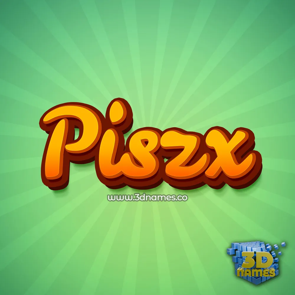 piszx in Green Rays style - 3D name wallpaper