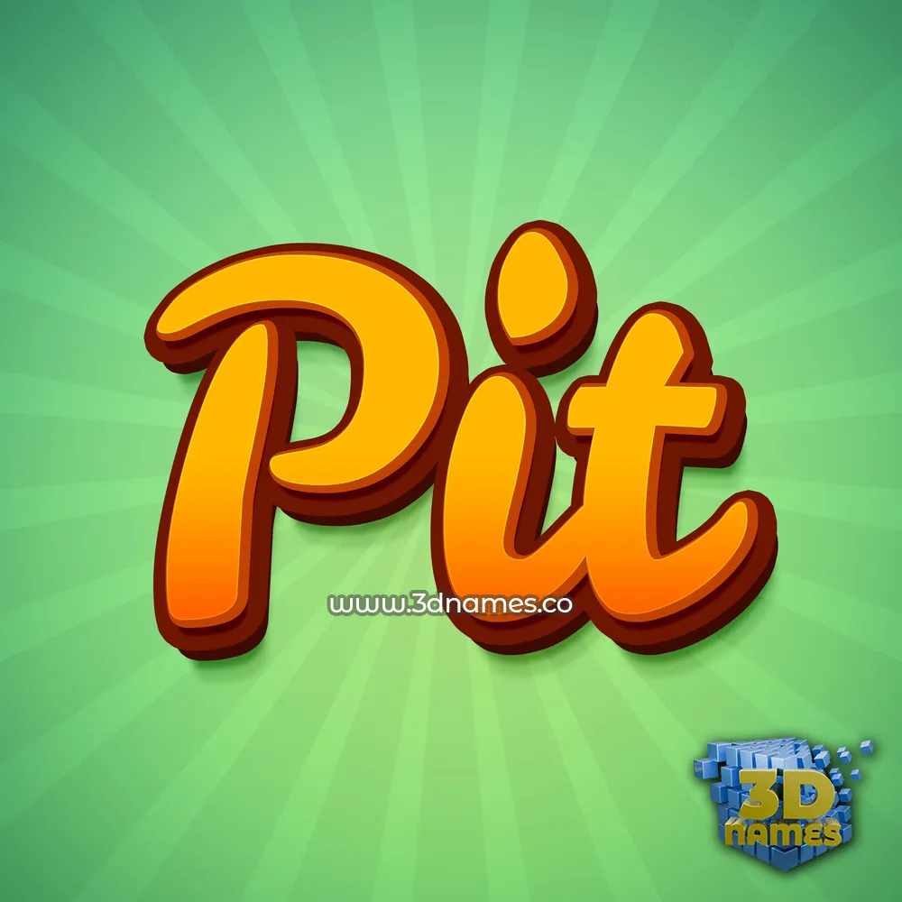 pit in Green Rays style - 3D name wallpaper