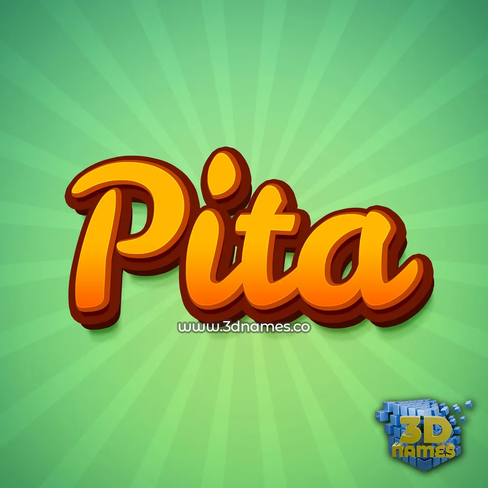 pita in Green Rays style - 3D name wallpaper